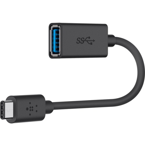 Belkin F2CU036btBLK USB 3.0 USB-C Naar USB-A Adapter (USB-IF-gecertificeerd, 5 Gbps, Compatibel Met MacBook, MacBook Pro), Zwart